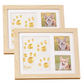 👣🖼️ Kit Cadre Souvenir Empreintes Bébé et Animaux – Triple Volet, Bois MDF et Prise d’Empreinte Précise