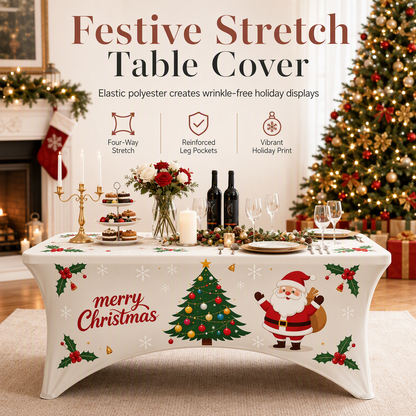 Nappe extensible de Noël pour tables rectangulaires