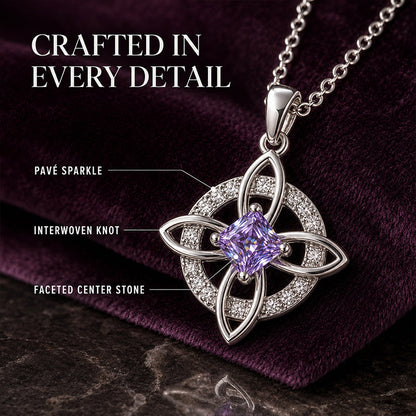 Collier pendentif élégant à nœud celtique et nœud de sorcière