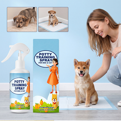 Spray doux pour l'apprentissage de la propreté chez les animaux de compagnie