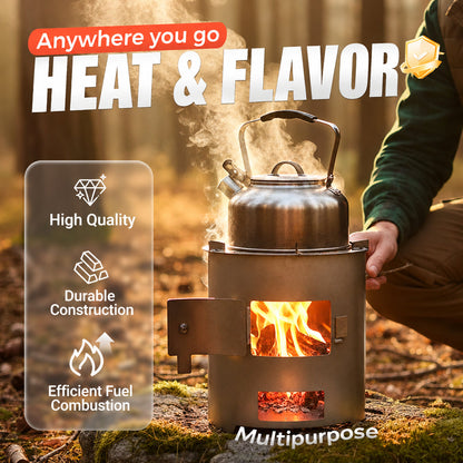 50% de Réduction – Poêle à Bois Portable Réchaud Camping, Cuisson et Bivouac