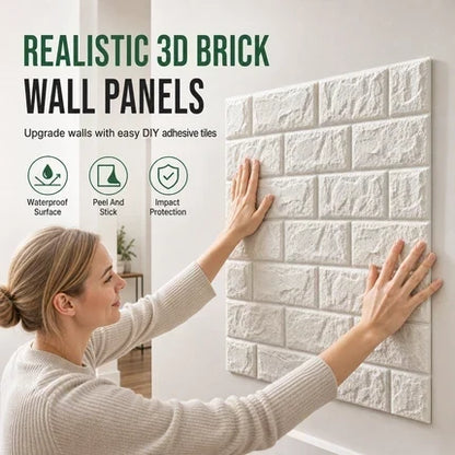 🧱✨ PROMO FLASH : 50% DE RÉDUCTION ! Panneaux Muraux 3D Autocollants en Mousse XPE – Rénovation Facile sans Outils, Relief Brique Anti-Choc & Surface Imperméable for un Mur Décoratif Posé en Quelques Secondes ✨