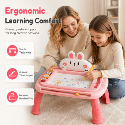 🎨👶 Tableau de Dessin Magnétique Évolutif 4-en-1 pour Enfants | Écran 4 Couleurs Sans Poussière, Pieds Amovibles & Zéro Tache