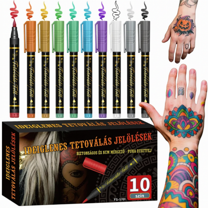 Ensemble de 10 marqueurs pour tatouages temporaires