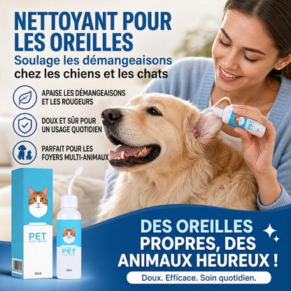 🐶🐱 Nettoyant pour oreilles, soulage les démangeaisons chez les chiens et les chats