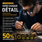 🔍💡 Loupe de Précision avec Éclairage LED – Lentilles Interchangeables, Grossissement 2× à 25× et 2 Configurations