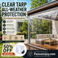 🛡️🌧️Bâches transparentes ultra-résistantes et imperméables 14 mil