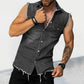 CHEMISE EN JEAN SANS MANCHES VINTAGE POUR HOMME
