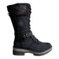 ✈Acheter 2 articles livraison gratuite✈bottes pour femmes tricotées avec boucle en dentelle