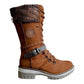 ✈Acheter 2 articles livraison gratuite✈bottes pour femmes tricotées avec boucle en dentelle