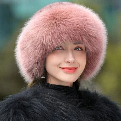 Bonnet d'hiver en fourrure pour femme