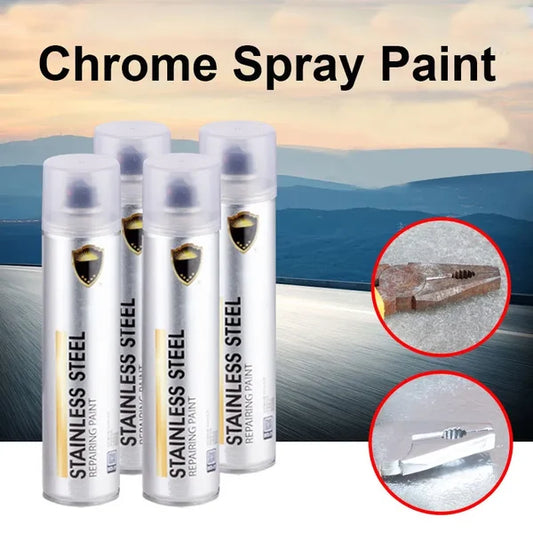 Peinture aérosol chrome pour acier inoxydable 350ml