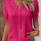 Chemise élégante en dentelle unie à col en V (achetez-en 2, livraison gratuite)
