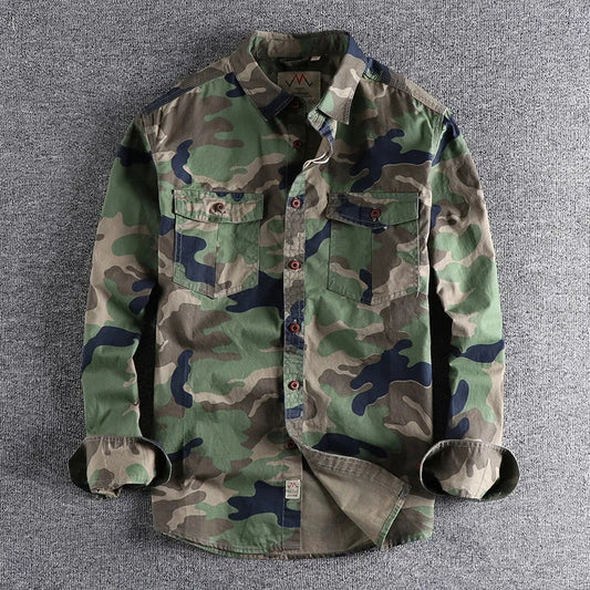 Chemises de cargo camouflage pour hommes