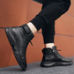 Bottes montantes en cuir pour hommes de haute qualité - confortables et respirantes