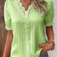 Chemise élégante en dentelle unie à col en V (achetez-en 2, livraison gratuite)