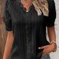 Chemise élégante en dentelle unie à col en V (achetez-en 2, livraison gratuite)