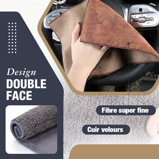 Chiffon de lavage auto super absorbant en cuir velours【Achetez 2, obtenez 1 gratuit】