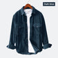 Chemise en velours côtelé à boutons à manches longues pour homme