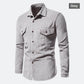 Chemise en velours côtelé à boutons à manches longues pour homme
