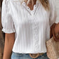 Chemise élégante en dentelle unie à col en V (achetez-en 2, livraison gratuite)