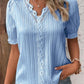 Chemise élégante en dentelle unie à col en V (achetez-en 2, livraison gratuite)