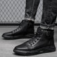 Bottes montantes en cuir pour hommes de haute qualité - confortables et respirantes
