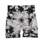 Shorts de fitness à haute étirement de teinture aléatoire